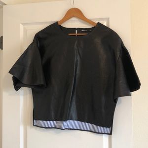 Faux leather top